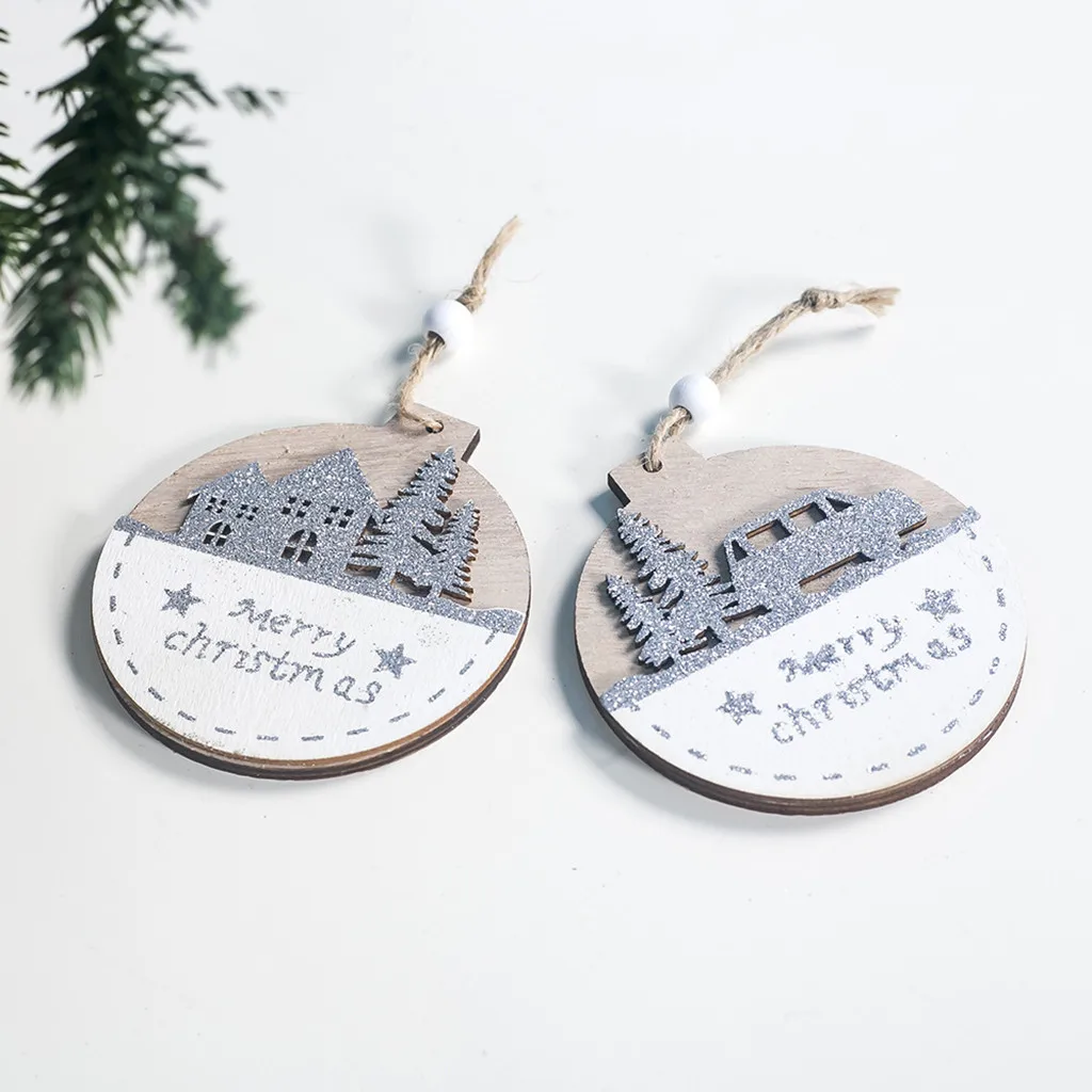 Рождественские украшения ручной работы для дома деревянный двухслойный