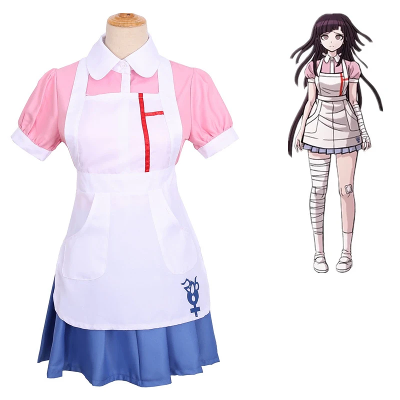 

Danganronpa Mikan Tsumiki Cosplay Costume Halloween Carival Party Costume Cute Anime Mikan Tsumiki Uniform Sets Woman Dress