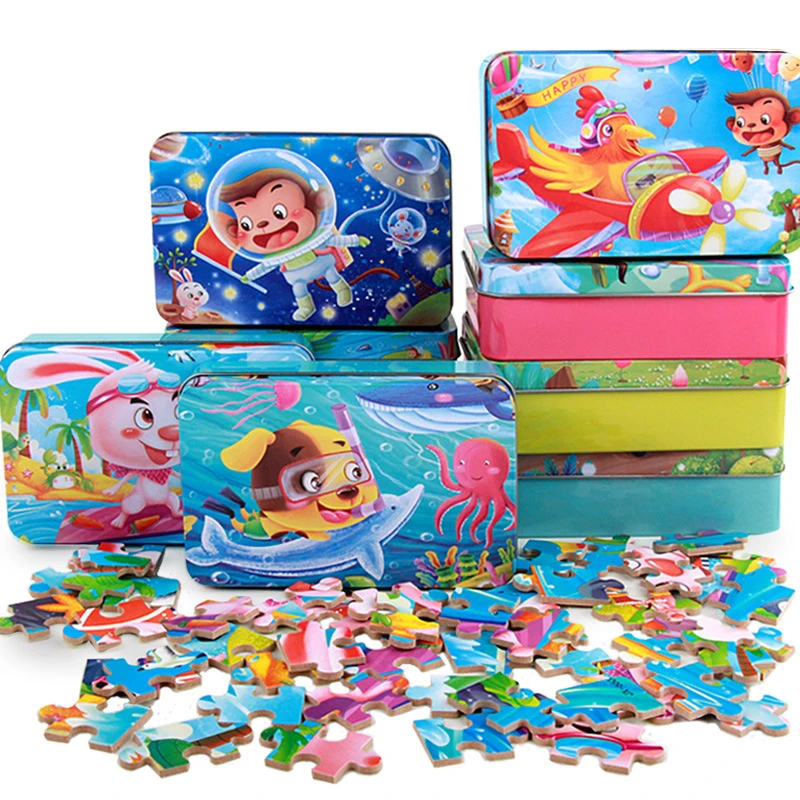 Деревянная головоломка с железной коробкой 60 шт./кор. 12 Китайский Зодиак