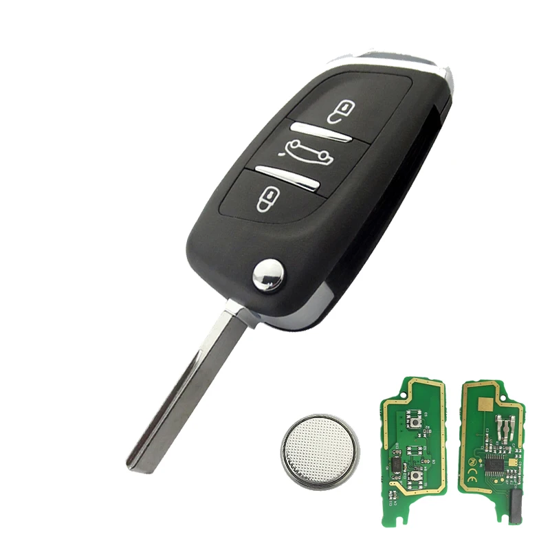 3BT OkeyTech ID46 чип модифицированный складной дистанционный брелок 3 BTN для peugeot 307 408 308 для Citroen C2 C3 C4 C5 C6 Xsara Grand Picasso - Цвет: 3BT
