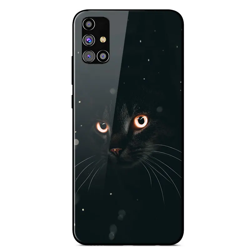 

For Samsung M31S Case Mirror Painted TPU Frame Scratch resistant Tempered glass Shockproof Back Cover For Samsung M31S Cover