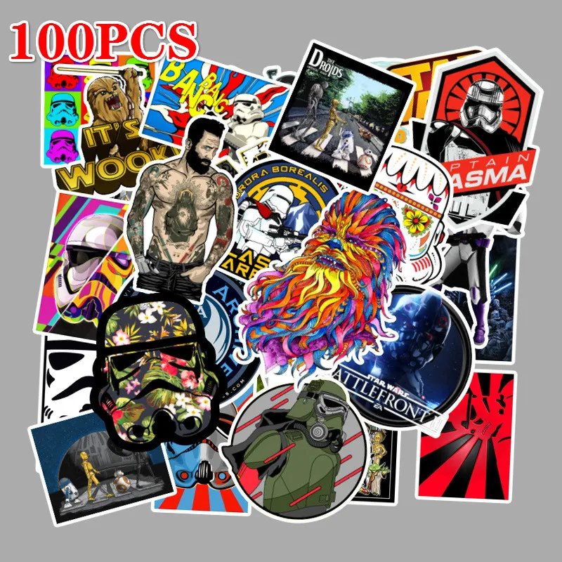 100PCS 100 шт./упак. супер крутой стикер Звездных Войн s для багажа ноутбука Наклейка скейтборд наклейка s мото велосипеда, автомобиля гитара стикер для холодильника - Цвет: 100PCS