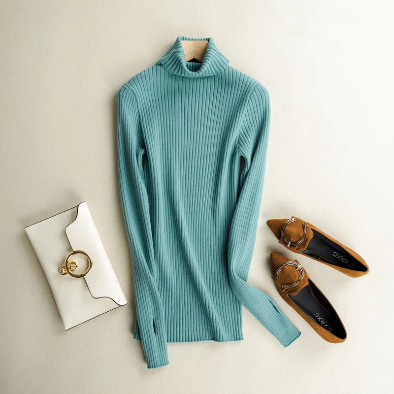 

2020 Women Sweater Femme Autumn Turtleneck Sweater Slim Stretch Soft Material Women Sweater jumper Pullovers Tricot Pull Femme