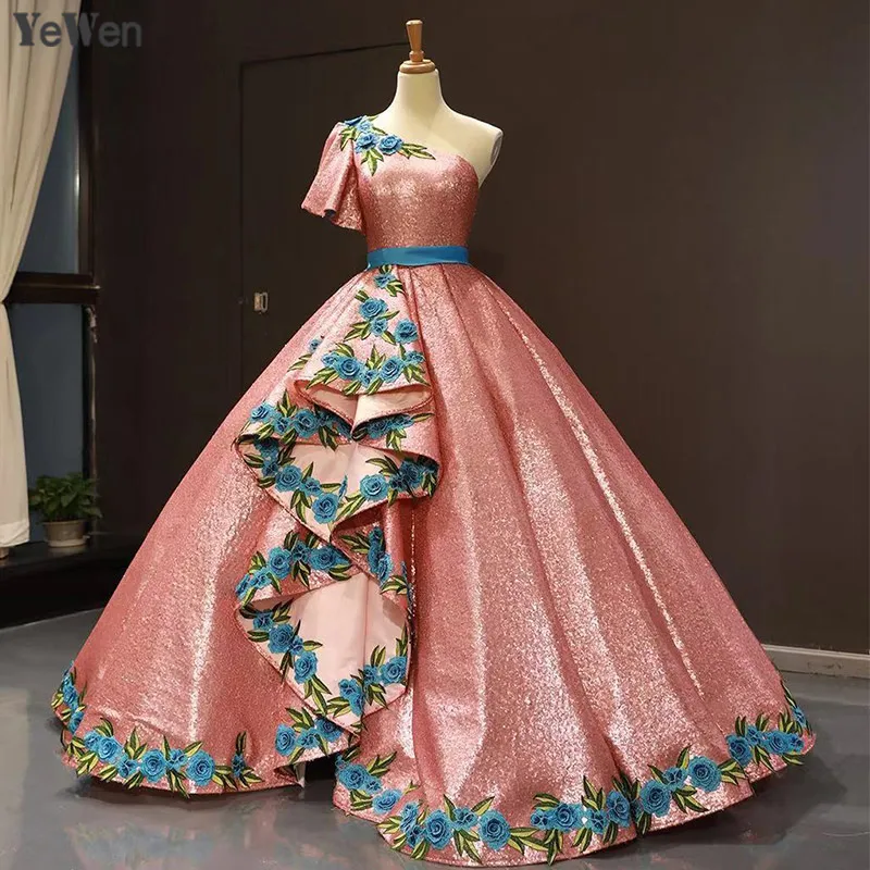 Элегантные розовые вечерние платья 2020 с принтом в виде голубых роз кружевные