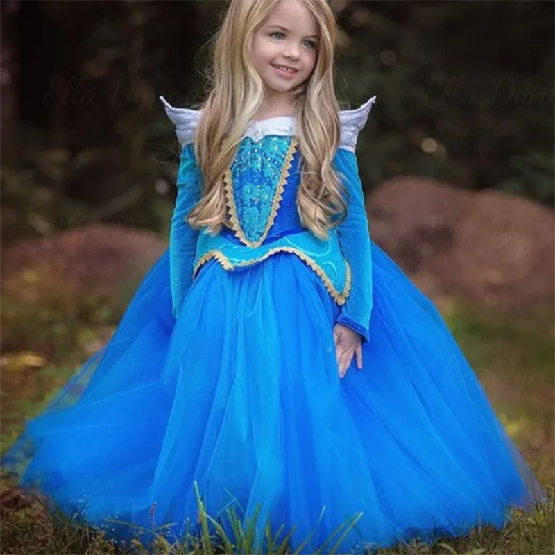 Princess Christmas Beauty Girl Dress Kids Cosplay Halloween Costumes For Girls Tulle Party 4-10 Years Birthday | Детская одежда и