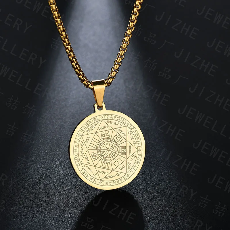 Пентаграмма ожерелье Семь архангелов амулет защита Кулон Пентакль ожерелья для