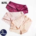 Трусы женские кружевные бесшовные с низкой талией, 3 шт.компл.