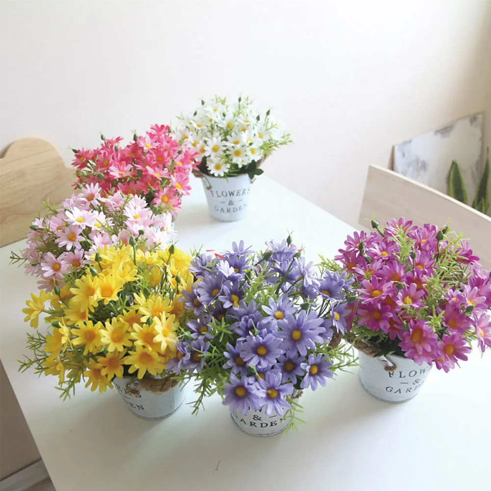 

Artificial Potted Simulation Small Daisy Crafts Ornaments Containing Pots DIY Family Table Decoration Plant Gifts