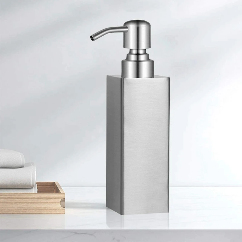 

Stainless Steel Soap Dispenser Refillable Liquid Hand Soap Dispenser Perfect for Kitchen Bathroom Hotel(8.45Ounce/250ML)