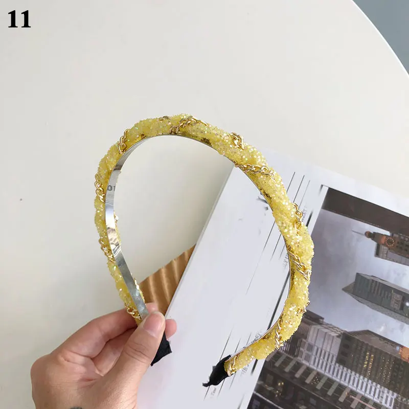 

New Pearl Braided Hair Hoop Twist Braid Cross Sequins Headband High Quality Hair Hoop Accessories For Women Headbands Ornaments