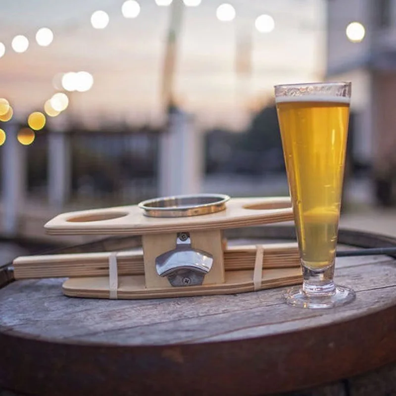 

Outdoor Folding Insert The Ground Wooden Wine Rack Simple Removable Wooden Beers Rack for Travel Portable Tool C1