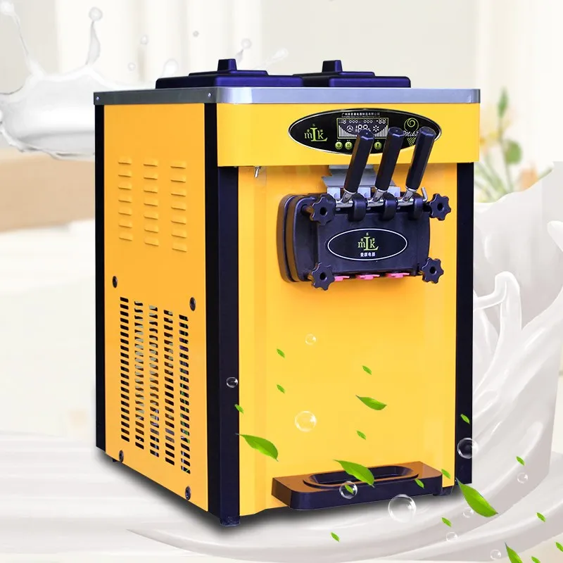 

110/220V Ice Cream Machine Commercial Desktop Tricolor Ice Cream Maker Fruit Dessert Machine 1800W Sweet Cone Freezing Equipment