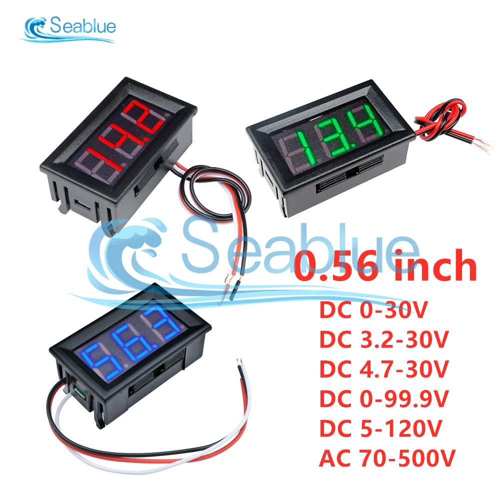 0 56 дюймовый светодиодный цифровой вольтметр DC 3 2/4 5/4 7/5V 30V 99 9 V 5 120V AC 70 500V