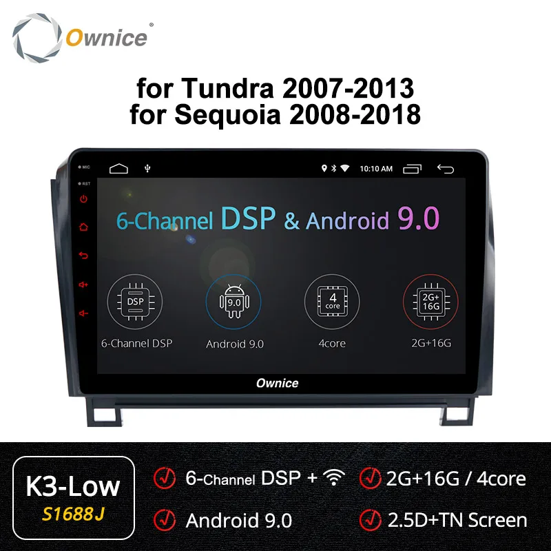 S1688 K3-Low Ownice K1 K2 K3 K5 K6 Octa 8 Core Android 9,0 автомобильный dvd gps плеер для Toyota Tundra 2007-2013 Sequoia 2008- стерео радио - Цвет: S1688 K3-Low