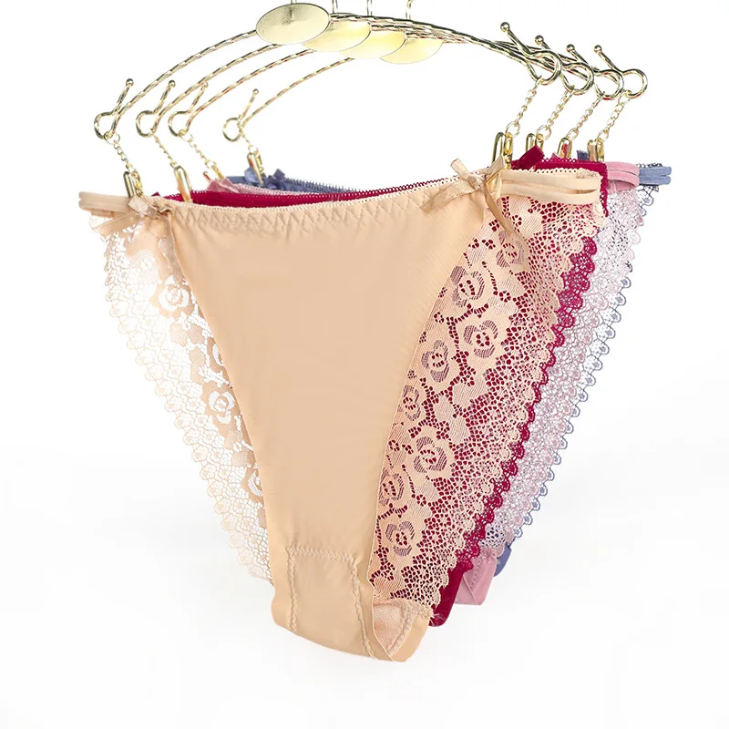

Нижнее белье женское, комфортные бесшовные хлопковые кружевные трусы с низкой посадкой