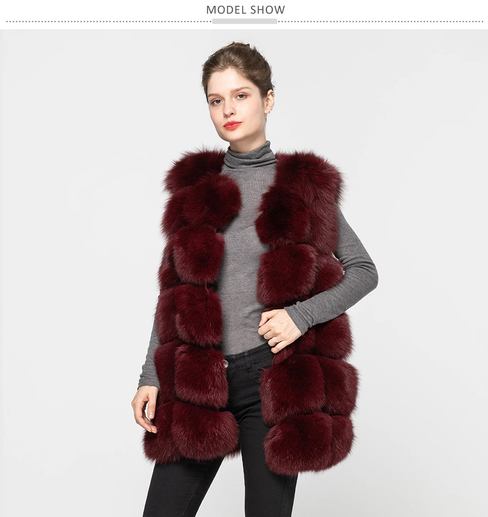 Jancoco Max Новое поступление настоящие жилеты из лисьего меха женский зимний теплый меховой жилет Модный стильный жилет высокого качества S1431
