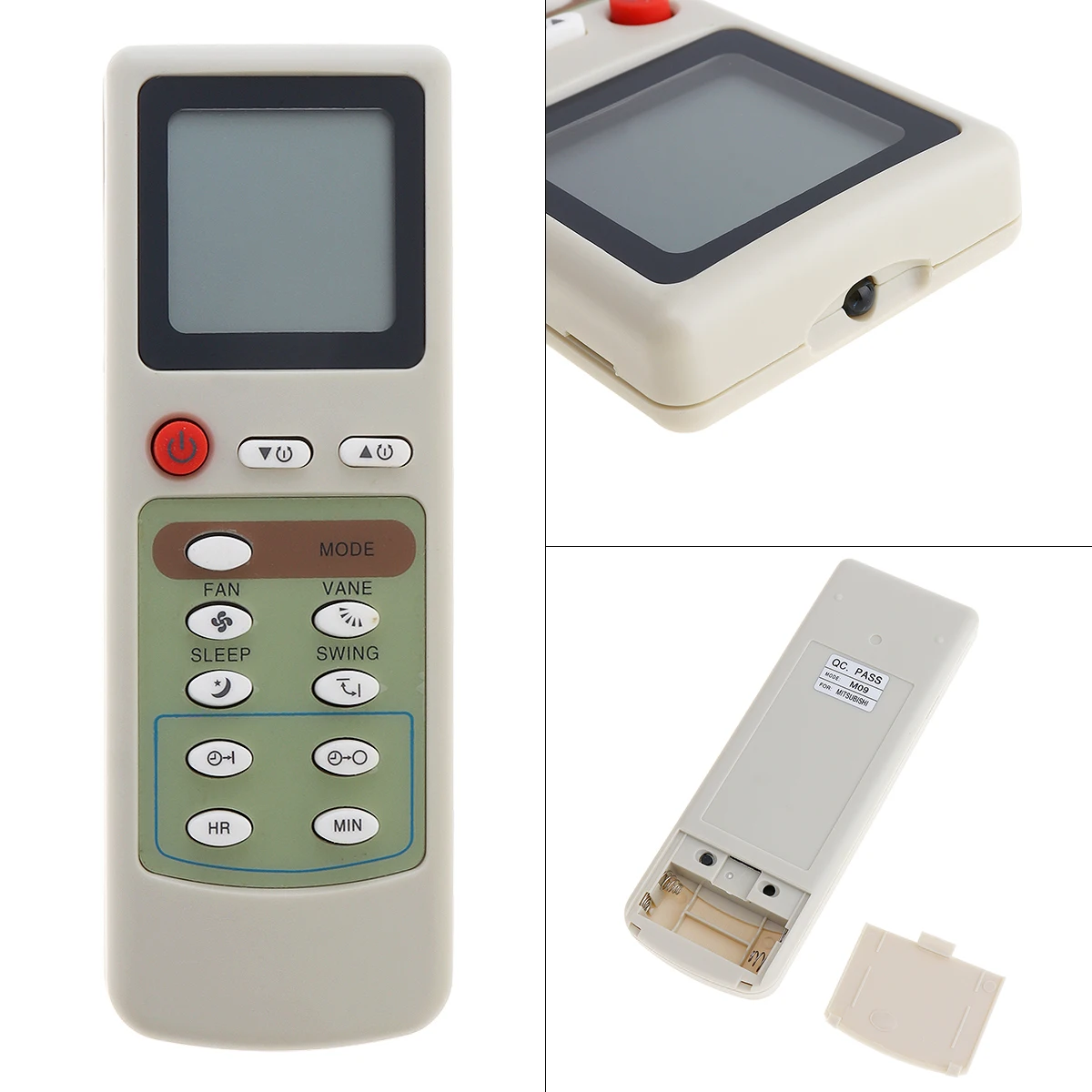 

M09 433 MHz Air Conditioner Remote Control with HD Screen Support 2 AAA Batteries Fit for TCL / Hualing Air Conditioner