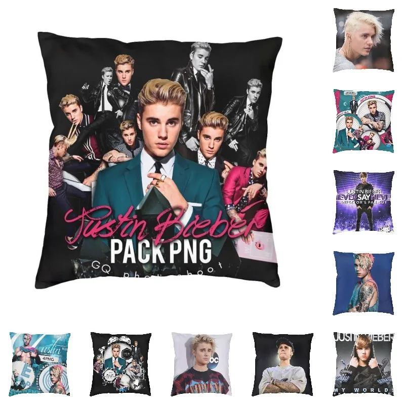 

Justin Bieber Cushion Covers 45x45cm Soft Canadian Singer And Songwriter Throw Pillow Case for Sofa Square Pillowcase Decoration
