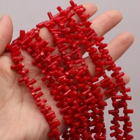 natural red coral beaded irregular shape beads for women jewelry making diy necklace bracelet accessories 3x7 4x8mm