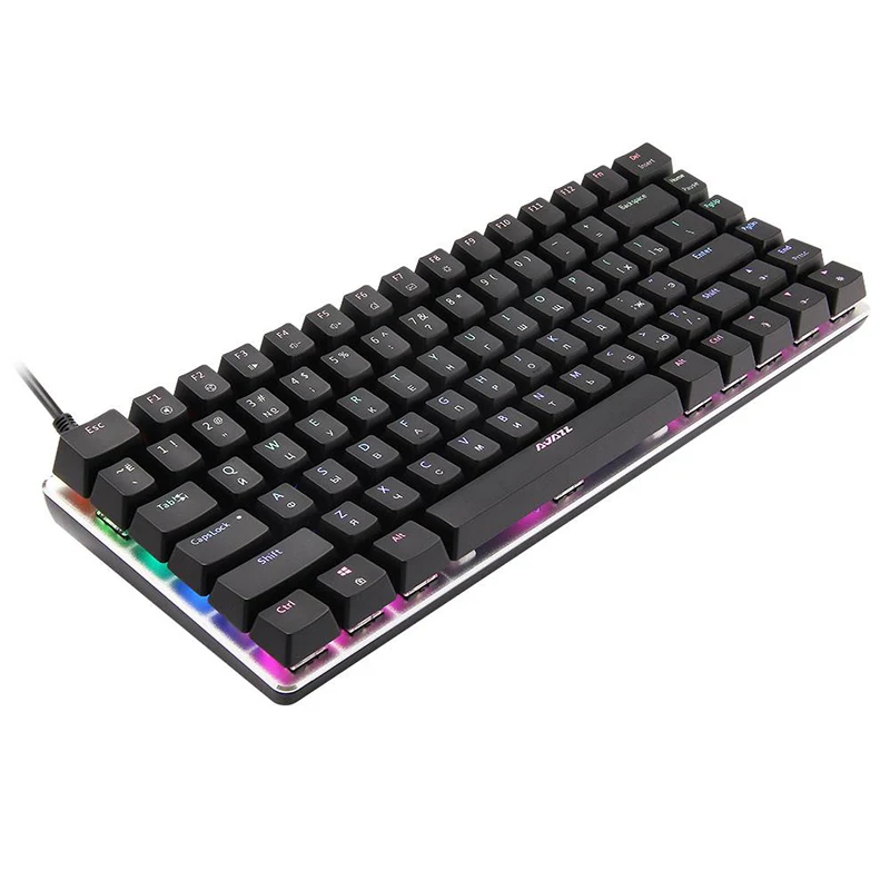 Ajazz AK33 82 ключи русский игровая клавиатура Проводная Механическая синий/черный