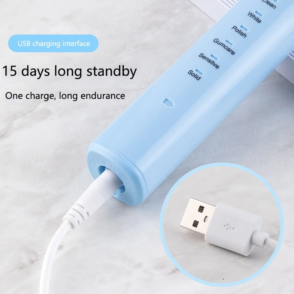 

6 Modes Electric Toothbrush Whitening Toothbrush Usb Waterproof Rechargeable Toothbrush For Adults Cepillo Electrico Dientes