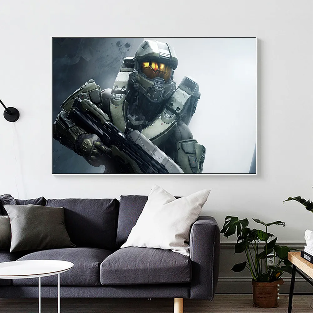 

HD Video Game Halo 5 Guardians Oil Canvas Prints And Posters Wall Art Home Print Picture For Gamer Room Boys Room Decor