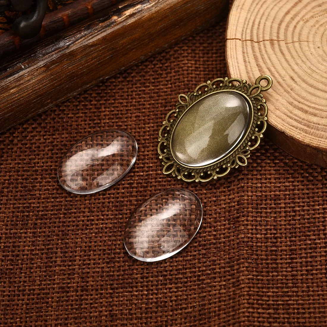 Овальная основа подвески стеклянные кабошоны 18x25 мм для самостоятельного