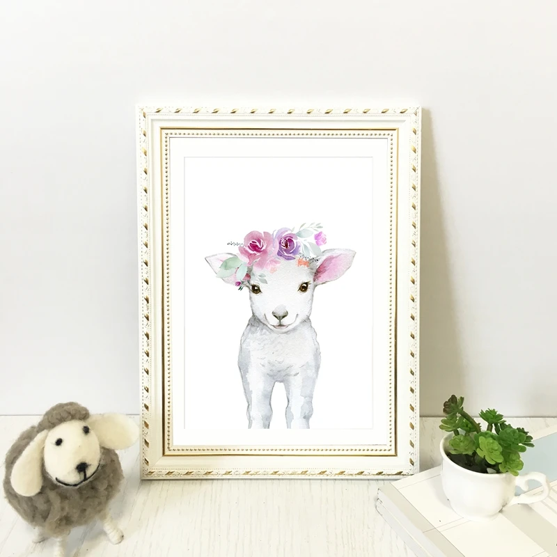 Детская ферма животные настенная живопись холст цветочные подарки для маленьких