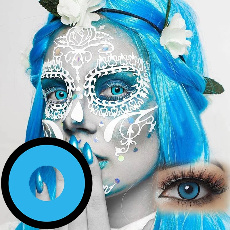 2 шт./пара Хэллоуин Косплэй Цвет ed контактные линзы для глаз аниме цветные