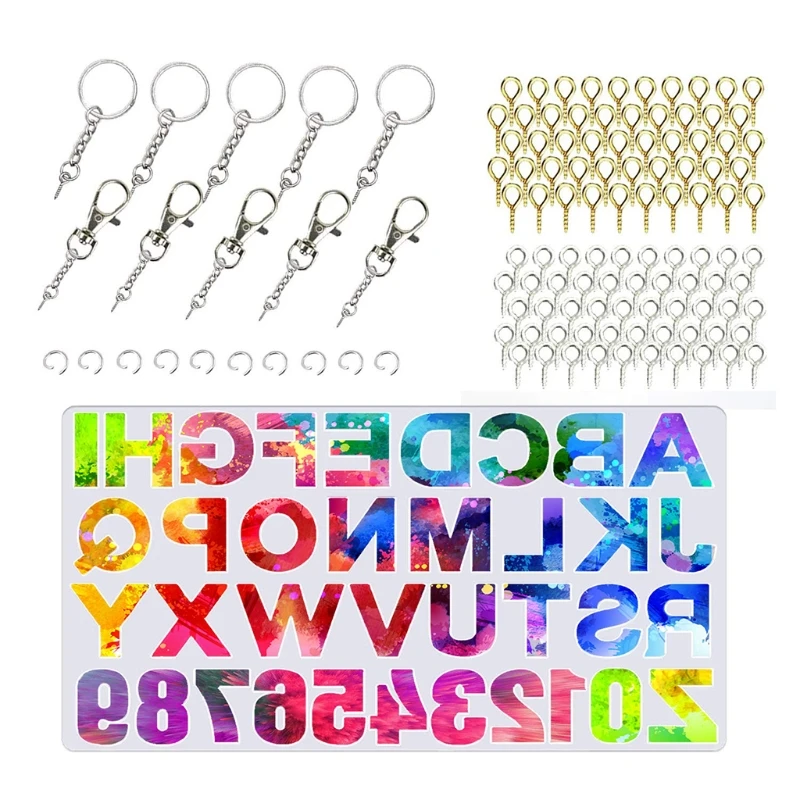 

Alphabet Mold for Resin,Audab Resin Letter Keychain Epoxy Molds Silicone Jewelry