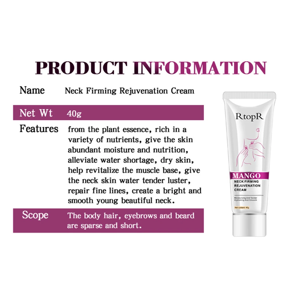 

Neck Friming Cream Mosturizing and Tightening Sagging Neck Reduce Fine Lines Moisturize the Skin