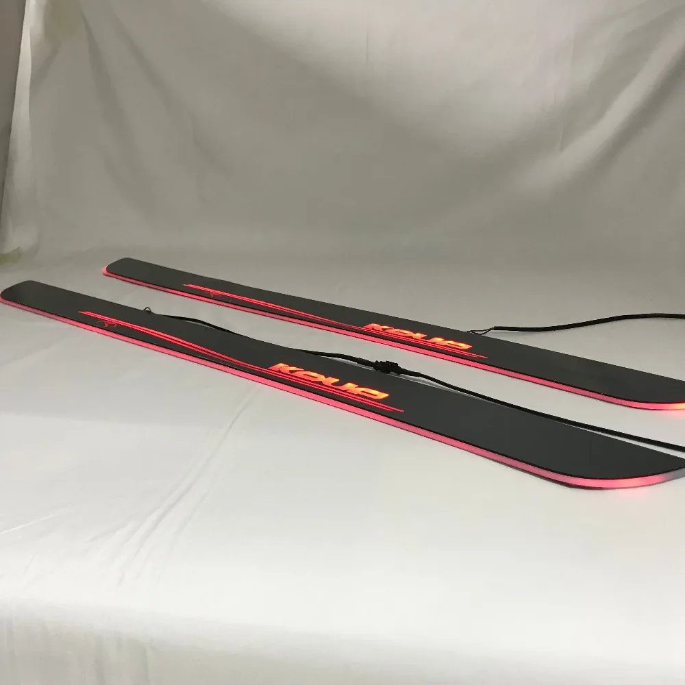 RQXR led движущиеся двери потертости для kia cerato koup динамический порог пластина плоская подкладка накладка струящийся/фиксированный свет, стиль