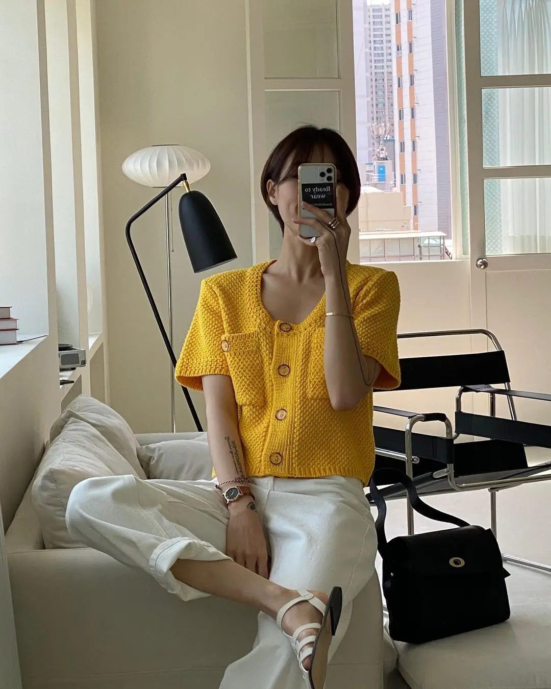 

CMAZ 2021 Summer Korean Style O-neck Short Sweaters Women Thin Cardigan Fashion Sleeve Sun Protection Crop Top 1891#