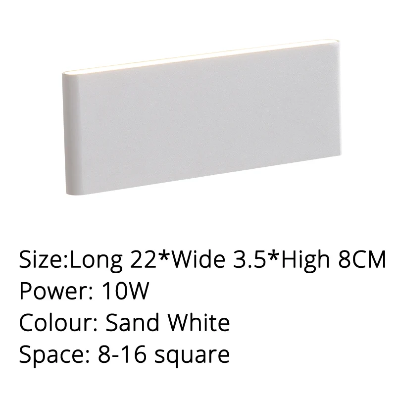 22X3.5X8CM 10W Современный настенный светильник для гостиной, телевизора, шкафа, коридора, прохода, светодиодные прикроватные лампы для спальни - Цвет абажура: 22X3.5X8CM 10W