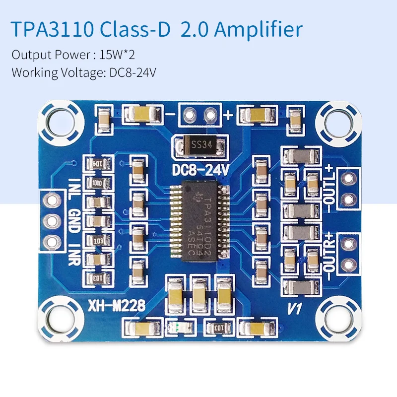 Плата аудио усилителя класса D UNISIAN TPA3110D2 2X15W TPA3110 2 0 каналов стерео мини-усилители
