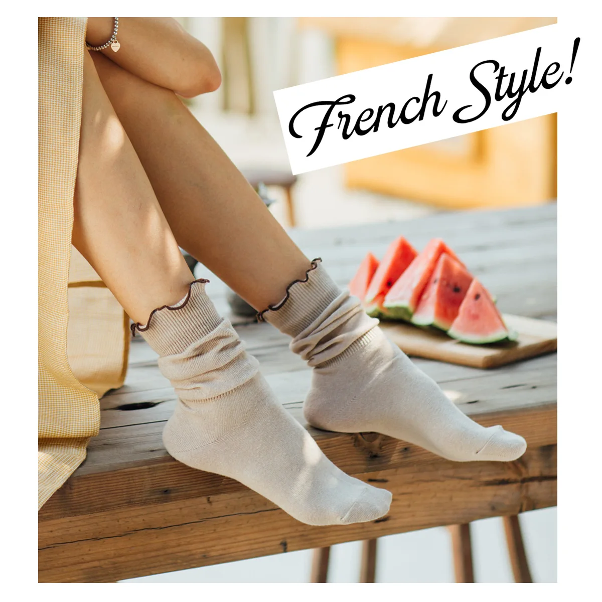 Модные мягкие хлопковые женские носки с кружевными оборками Пушистые ворсом