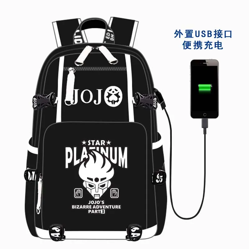 

Bizarre Adventure Golden Wind Cosplay Bag KILLER QUEEN Kira Yoshikage Male and female students bag Backpack Charging device