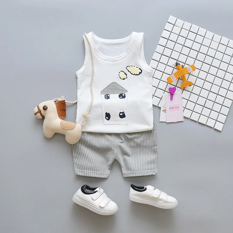 Новинка 2019 летние детские костюмы Модная хлопковая детская одежда комплекты