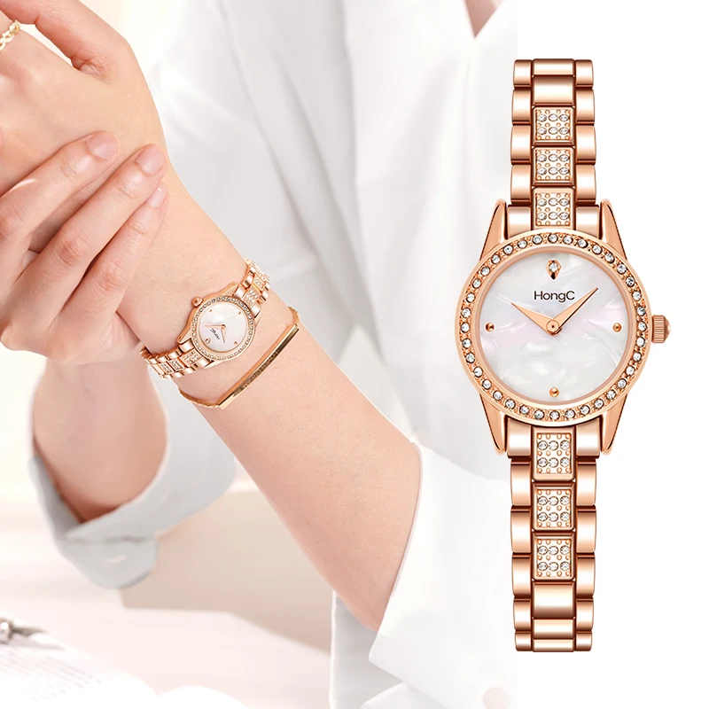 

Autumn 2021 New Women's Watch Luxury brand Fashion Sport Waterproof Women's Watch Rose Gold Diamond Quartz Watch Stainless Steel