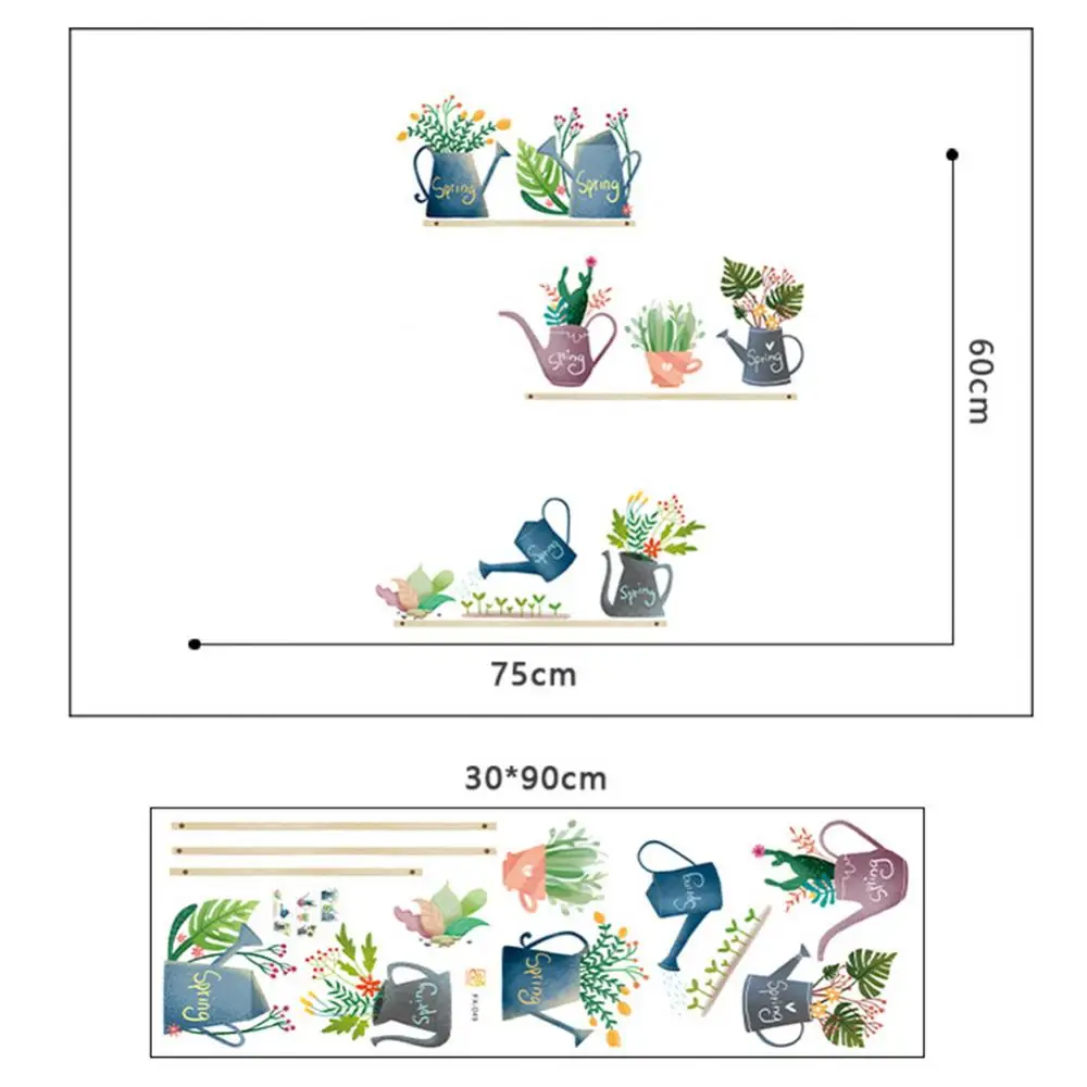 

70% Dropshipping!!Cactus Watering Self Adhesive Removable Wall Sticker Bedroom Decal Home Decor