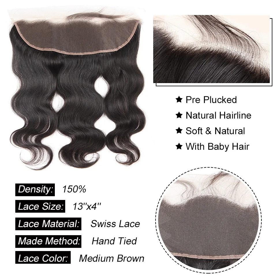 3 пучка волнистых волос с фронтальным естественным цветом 8 28 дюймов человеческие