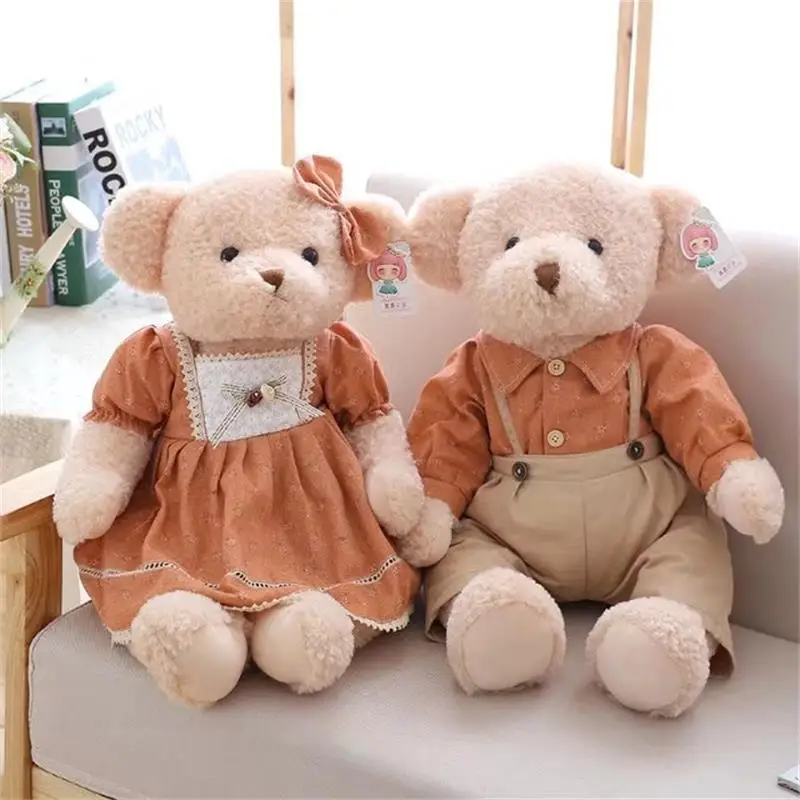 1Ps 65cm Lovely garden flower retro dressing bear creative couple Plush Toy Teddy Bear Doll wedding gift | Игрушки и хобби