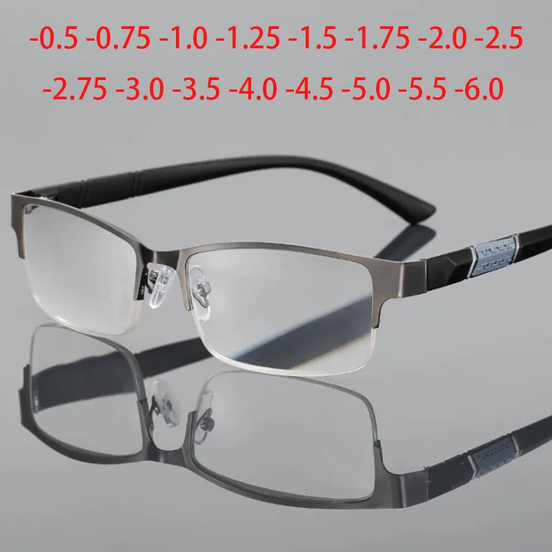 

Half Metal Frame Nearsighted Glasses Unisex Prescription Myopia 0 -0.5 -1 -1.5 -2 -2.5 -3 -4 -5 -6
