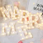 Светящийся светодиодный ночник с буквами 26 дюймов, креативный светильник на батарейках с английским алфавитом, романтическое украшение для свадьбы, вечеринки, рождественский подарок, 16 см
