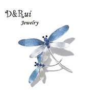 2021 vintage enamel dragonfly brooches pins for women fashion blue wedding black friday gifts womens crystal brooch accessories