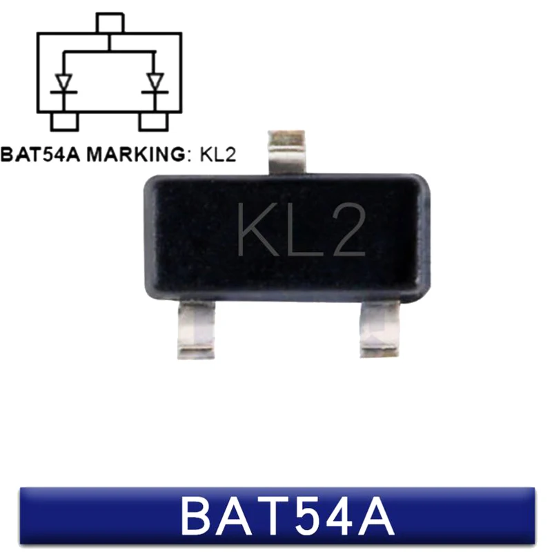 100 шт./лот Новый BAT54C KL3 BAT54S KL4 BAT54 KL1 BAT54A KL2 Schottky diode SOT23 | Электронные компоненты и