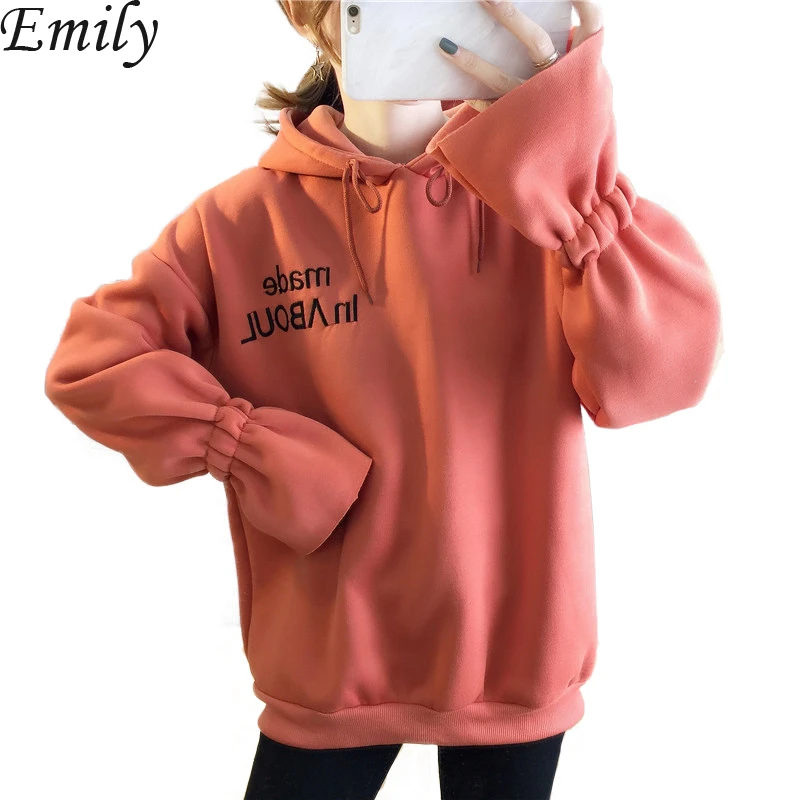 Новинка Осень зима 2020 свободная толстовка в Корейском стиле с буквенным принтом