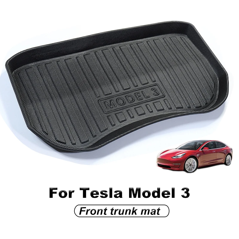 

Передний коврик для чемодана Tesla Model3 2020-2021 TPE, водонепроницаемый и износостойкий передний коврик для багажника, аксессуары для автомобиля, в...
