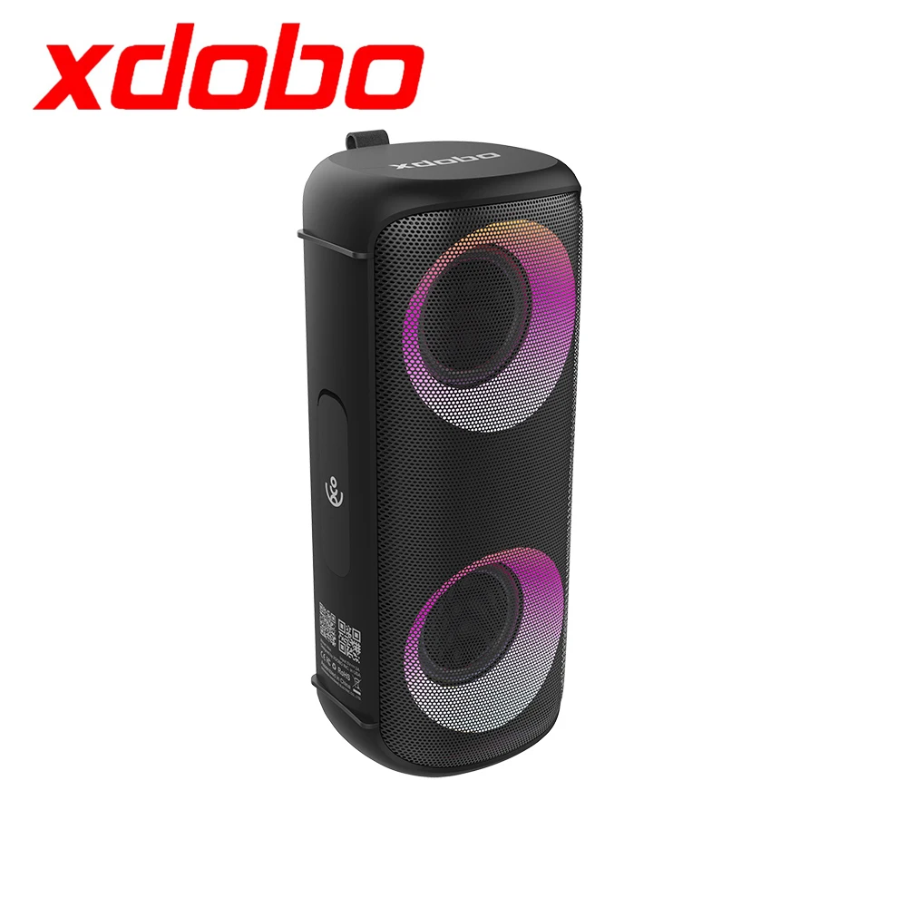 

XDOBO VIBE 50 Вт портативная беспроводная Bluetooth Колонка BT 5,0 динамичессветильник Аудио Бас водонепроницаемый цилиндрический сабвуфер динамик