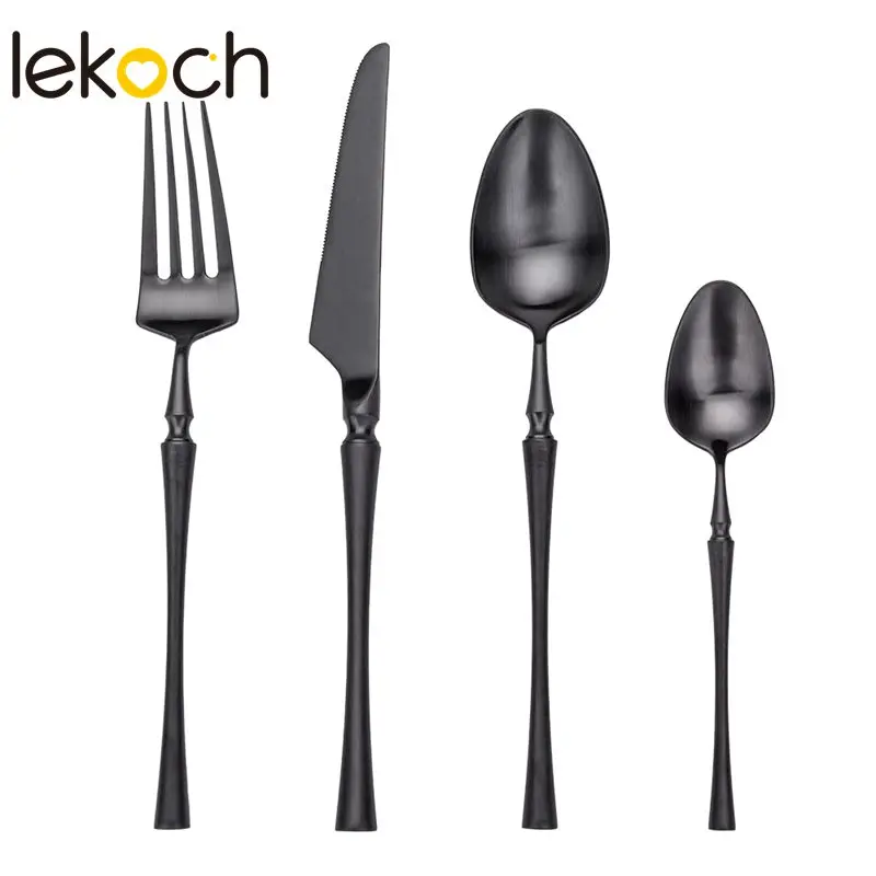 LEKOCH черный набор столовых приборов столовые приборы из нержавеющей стали